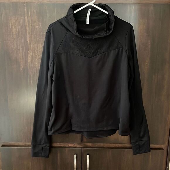 Fabletics Black Lace Detail Cowl Jolie Sweatshirt XL - Picture 3 of 8